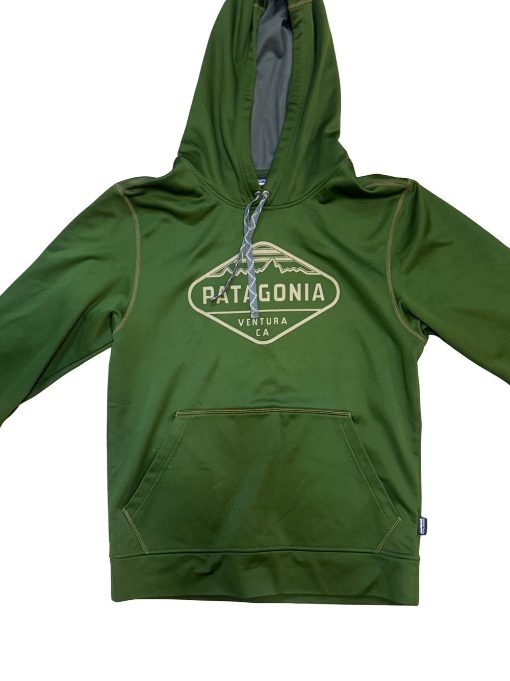 Patagonia Men’s Olive Green Logo Crewneck Hoodie